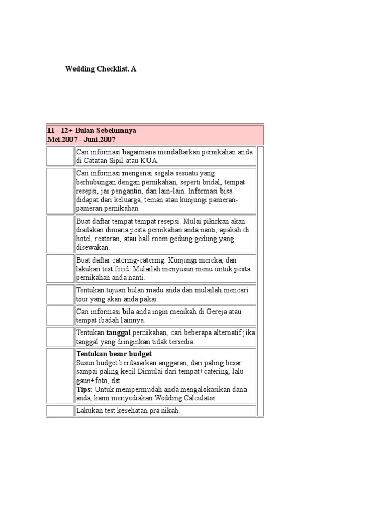 my wedding checklist