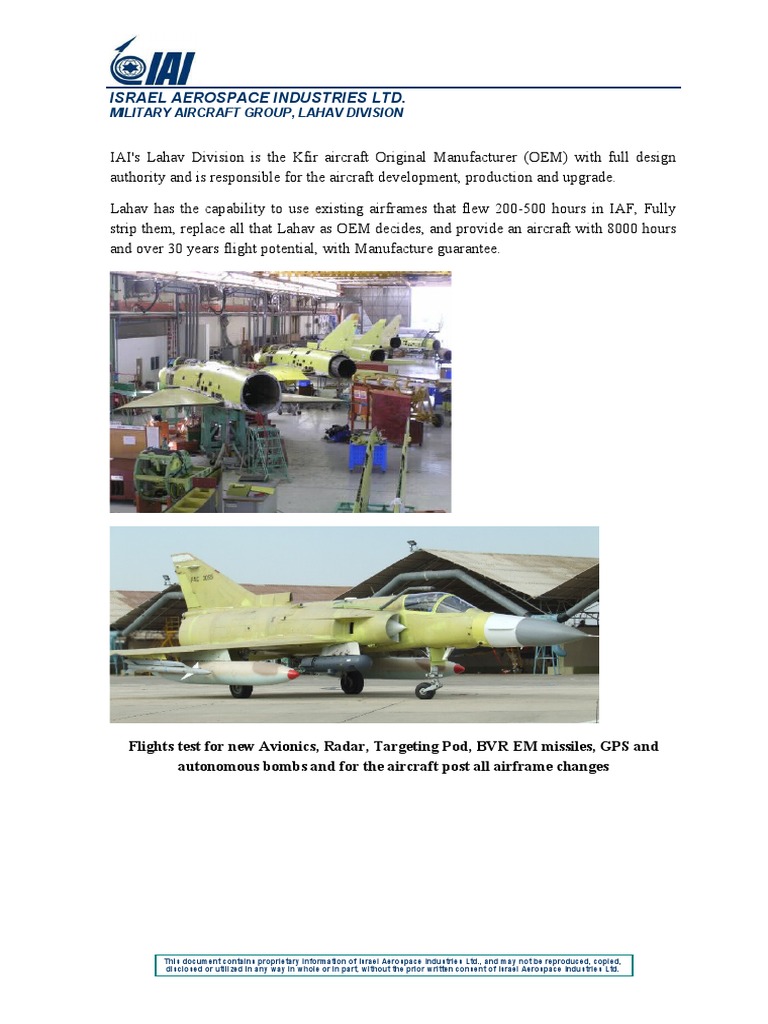 Kfir Block 60 | PDF | Military Aviation | Military Technology