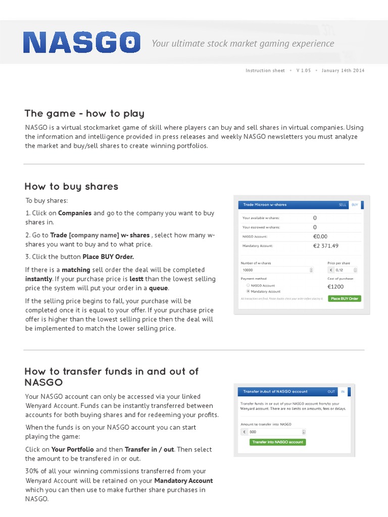 NASGO Virtual Stock Market Game Guide | PDF
