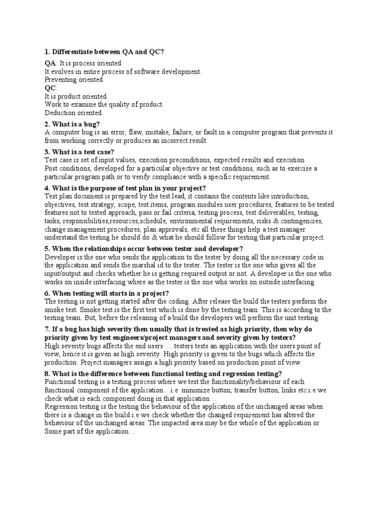 Manual Testing Interview Question | PDF