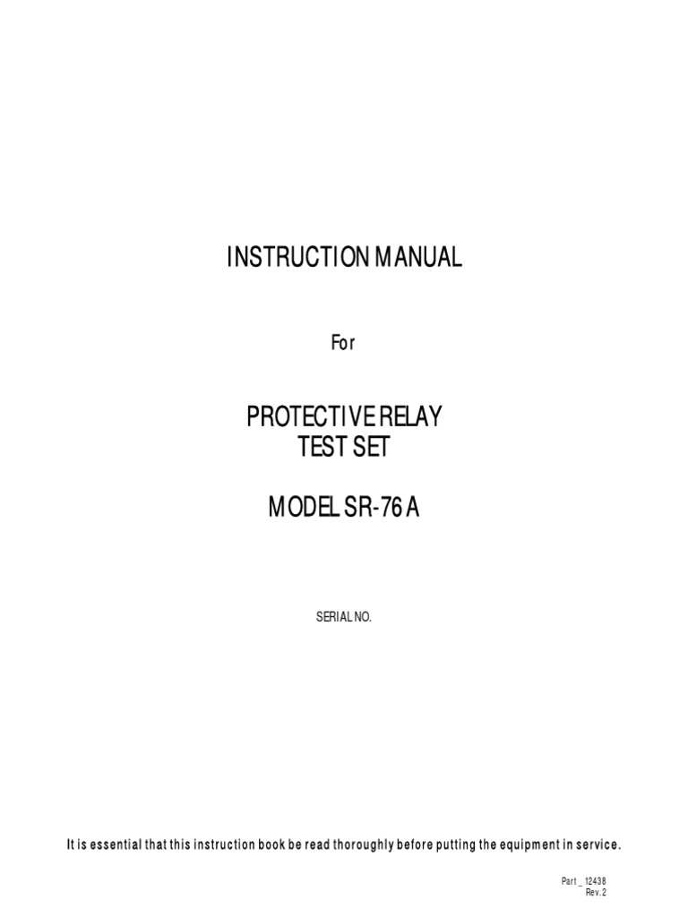 Instruction Manual: Serial No | PDF | Relay | Switch