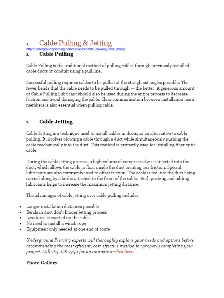 Cable Installation Methods | PDF