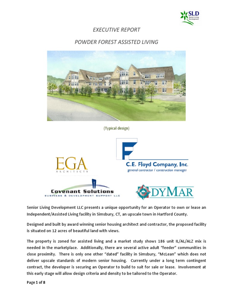 Operator Package Simsbury Powder Forest PDF Assisted Living Investing