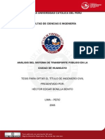 2006 Analisis Del Sistema de Transporte Público en La Ciudad de Huancayo PDF