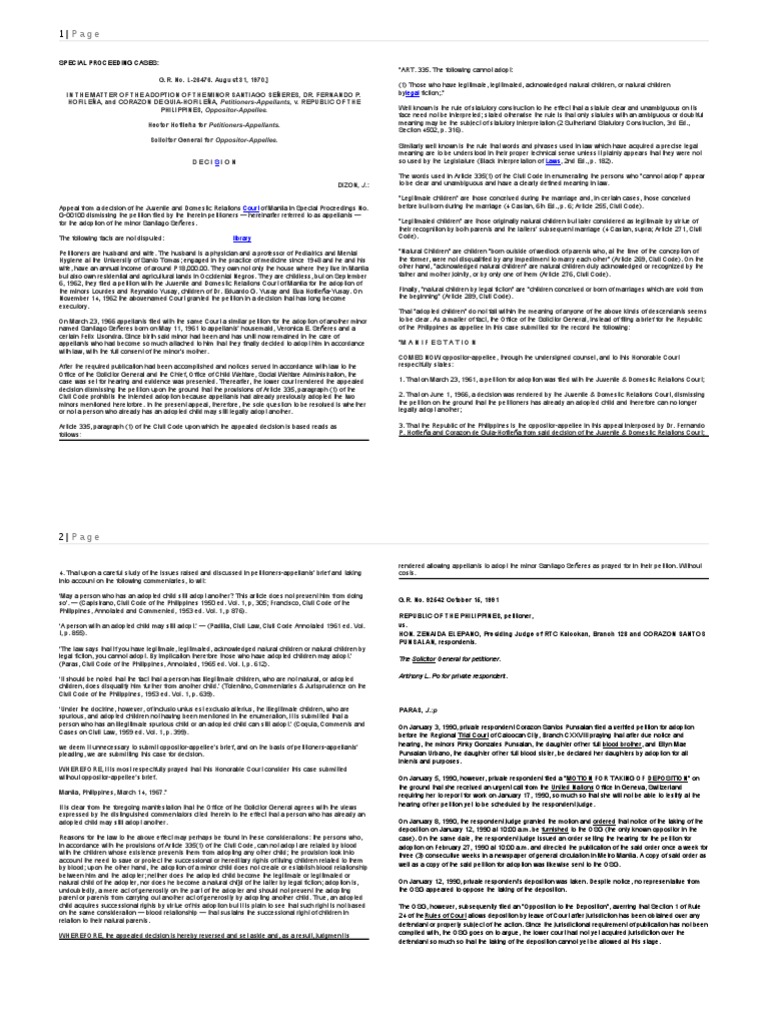 Special Proceeding Cases1 | Justice | Crime & Justice