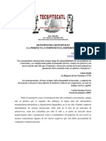 Monopsonio-Monopolio La Perfecta Competencia Imperfecta: Carlos Encinas Ferrer