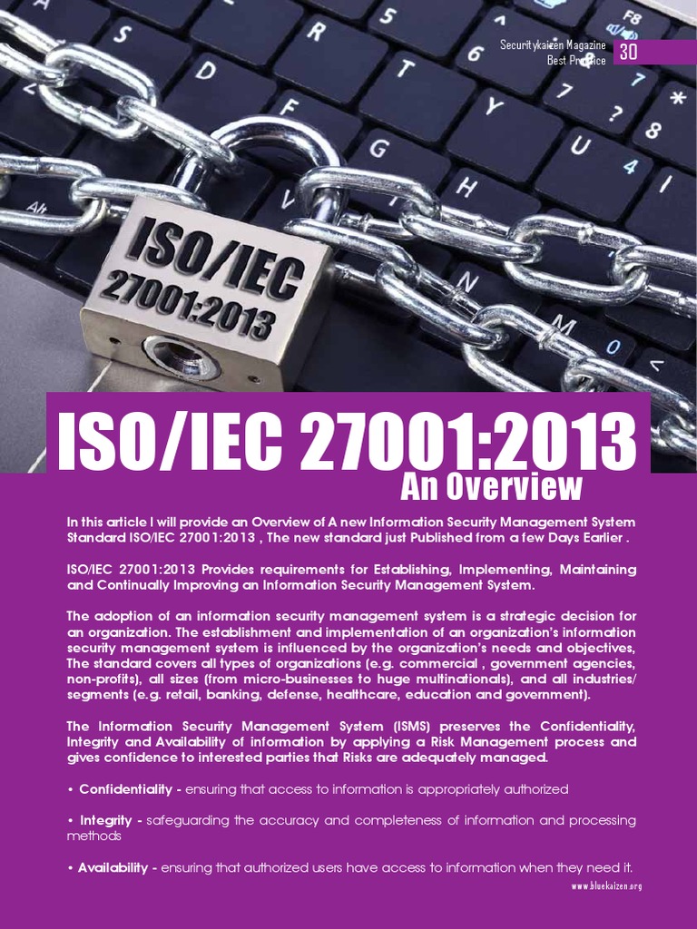 Iso 27001 PDF Information Security Information Technology
