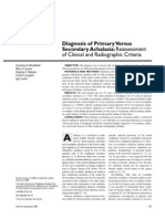 Diagnosis of Primary Versus Secondary Achalasia; Reassessment of Clinical and Radiographic Criteria