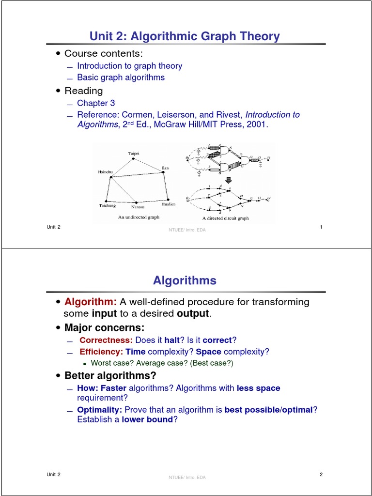 Unit 2: Algorithmic Graph Theory: Course Contents | PDF | Graph Theory ...