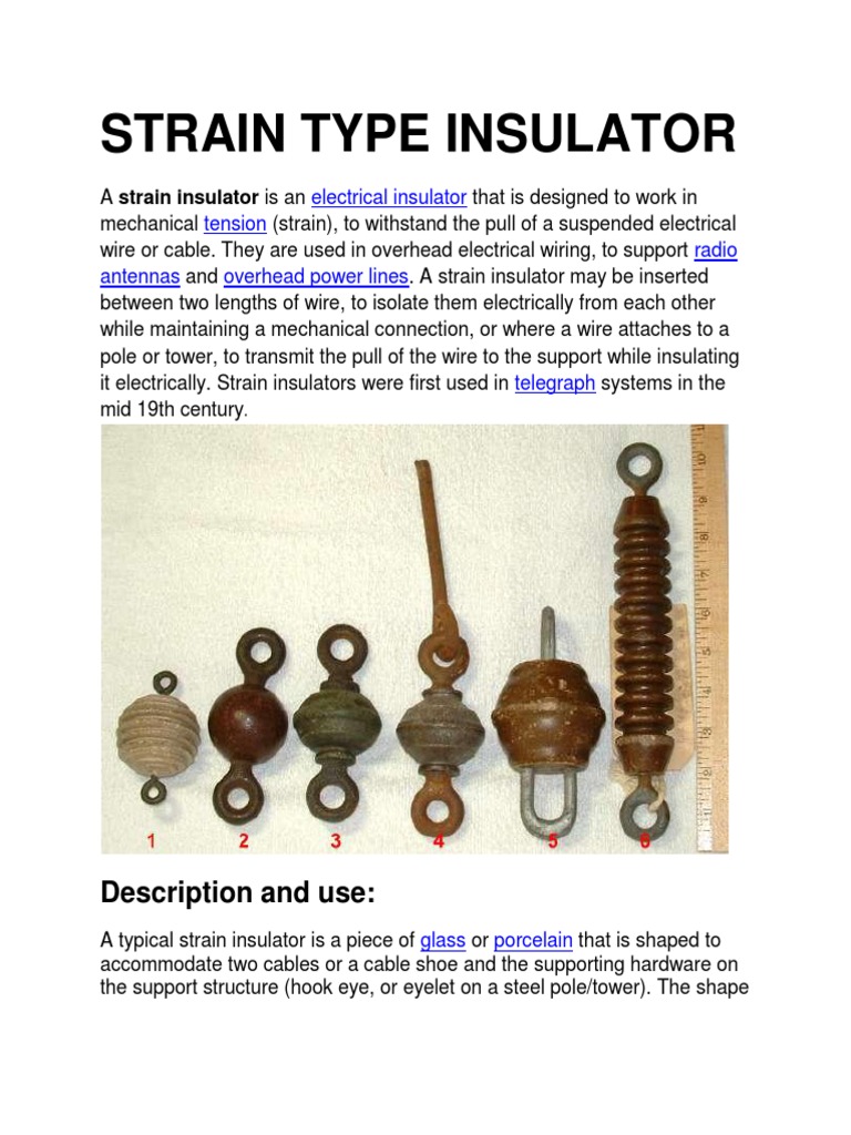 Strain Type Insulator Insulator (Electricity)