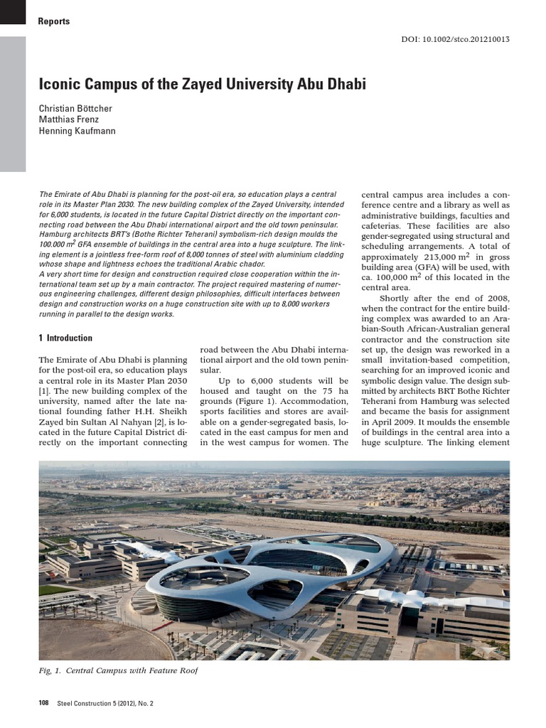 SC-108 - FTP Iconic Campus of The Zayed University PDF | PDF | Truss ...