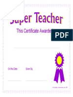 This Certificate Awarded To: On This Date: Given by