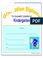 Kindergarten: For Successful Completion of