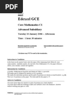 Edexcel GCE: Tuesday 10 January 2006 Afternoon Time: 1 Hour 30 Minutes