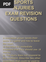 Sports Injuries Exam Questions