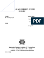 Database Management System ETCS 357: Maharaja Agrasen Institute of Technology