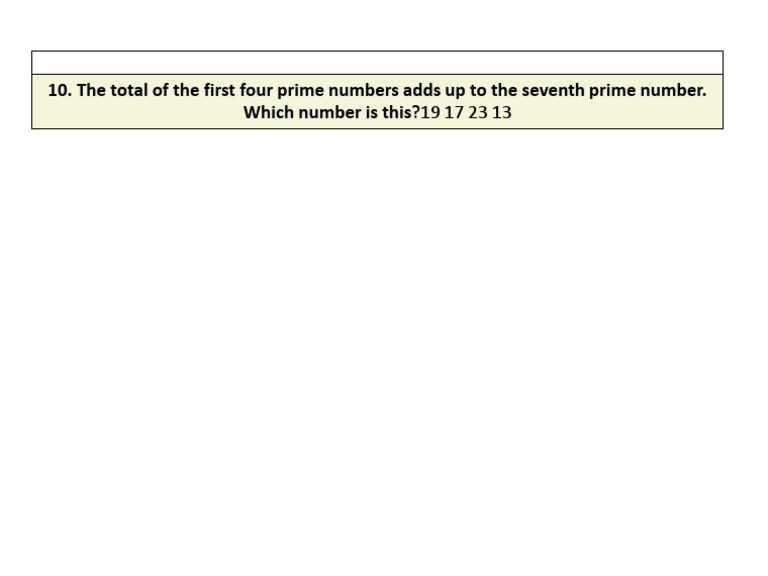 The Total of The First Four Prime Numbers Adds Up To The Seventh Prime ...