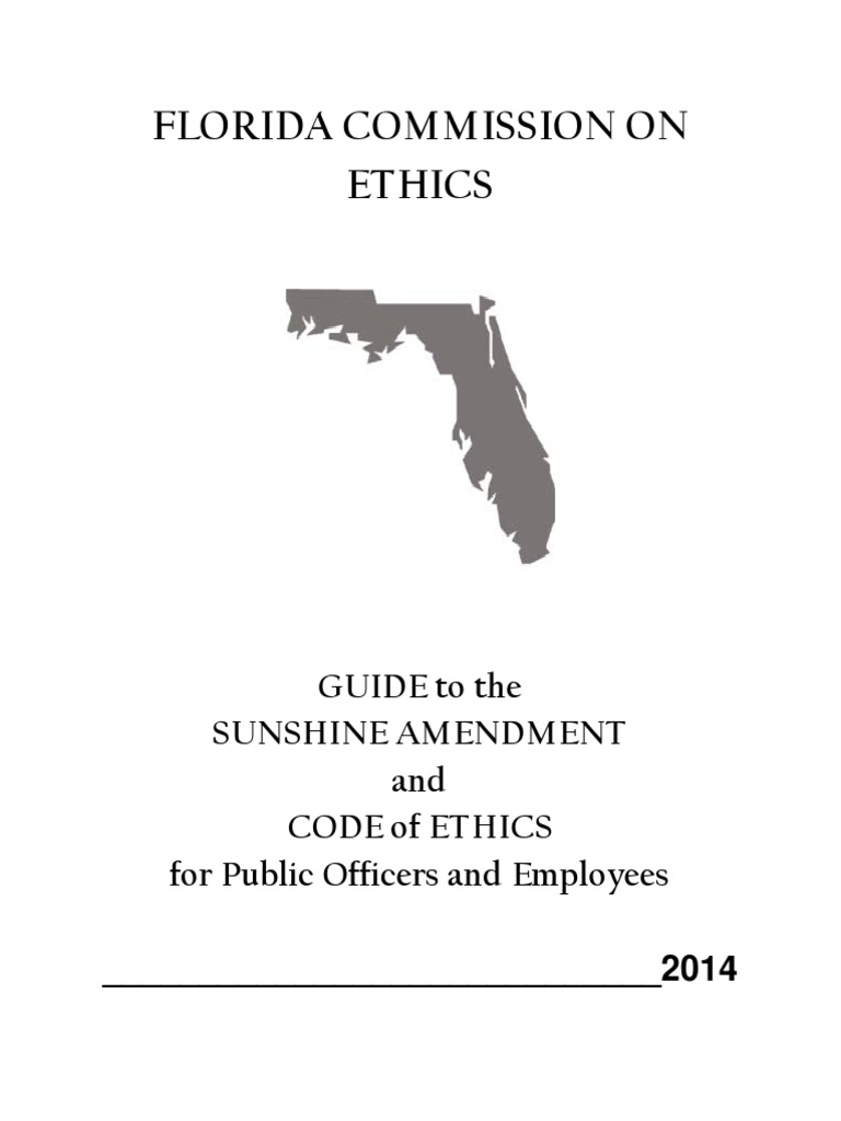 Florida Ethics Commission 2014 Guide Board Of Directors Law Of Agency