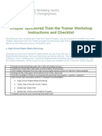 Chapter Sponsored Train The Trainer Workshop Checklist