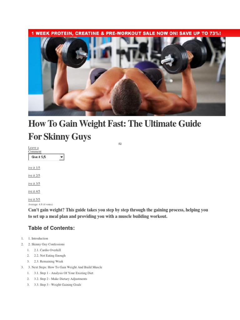 Gain Weight Fast: A Guide for Men | PDF | Aerobic Exercise | Strength Training