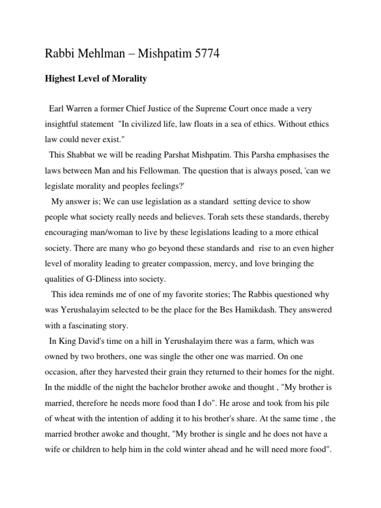 Rabbi mehlman pdf