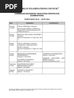 Download CSEC Timetable - May - Jun 2014 by Wahyah Seh SN201700940 doc pdf