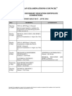 CSEC Timetable - May - Jun 2014