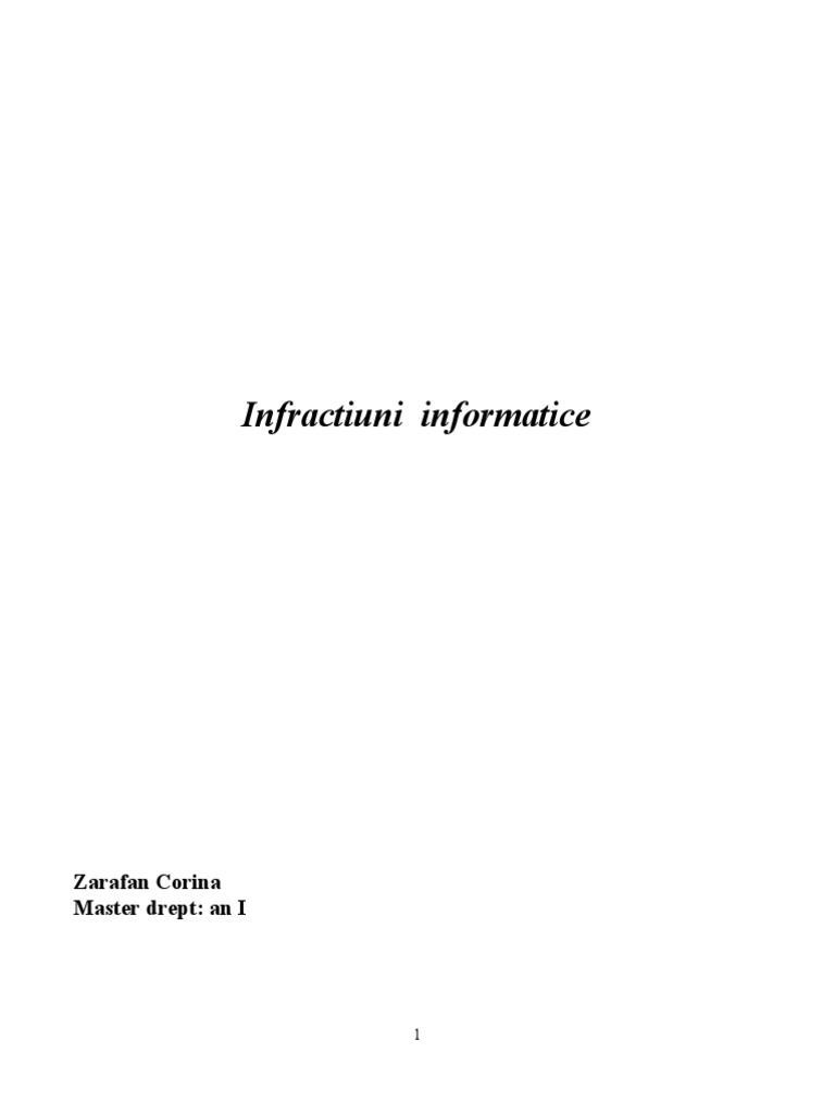 Infractiuni Informatice | PDF