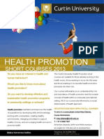 Health Promotion Short Courses 2013 2