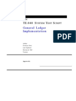 TE040 GL Test Script on General Ledger