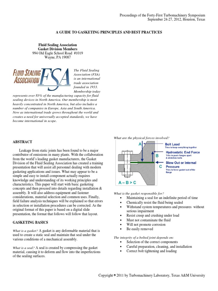 A Guide to Gasketing Principles and Best Practices Screw Nut (Hardware)