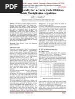 A Data Locality For Z-Curve Cache Oblivious Matrix Multiplication Algorithms