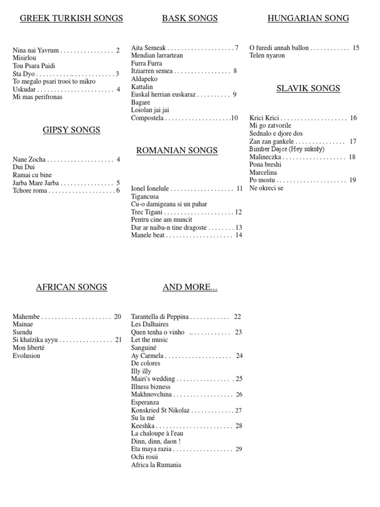 Songbook Automne 20121 | PDF