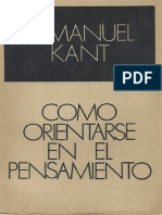 Kant Como Orientarse en El Pensamiento