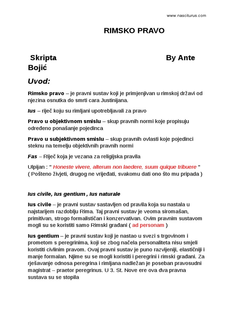 Rimsko Pravo | PDF