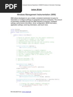 Windows Management Instrumentation (WMI) : Lecture (20 Jan)