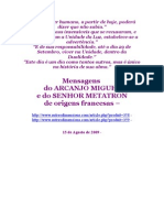 Mensagens Do ARCANJO MIGUEL e Do SENHOR METATRON de Origens Francesas - 15-08-2009