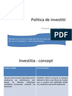 Politica de Investitii