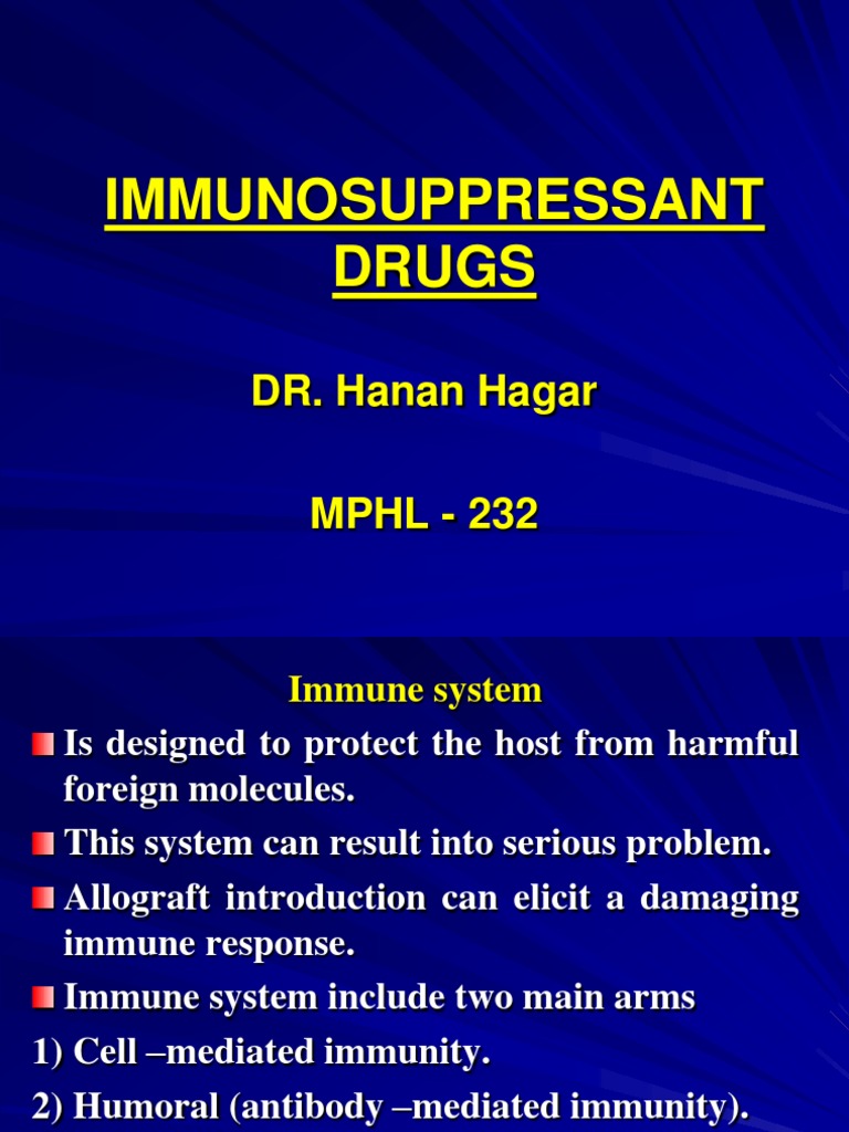 Immunosuppressant Drugs T Helper Cell Immune System