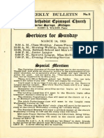 Weekly Bulletin From The First Methodist Episcopal Church. March 14, 1915.