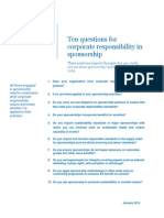 Ten Questions For Corporate Responsibility in Sponsorship