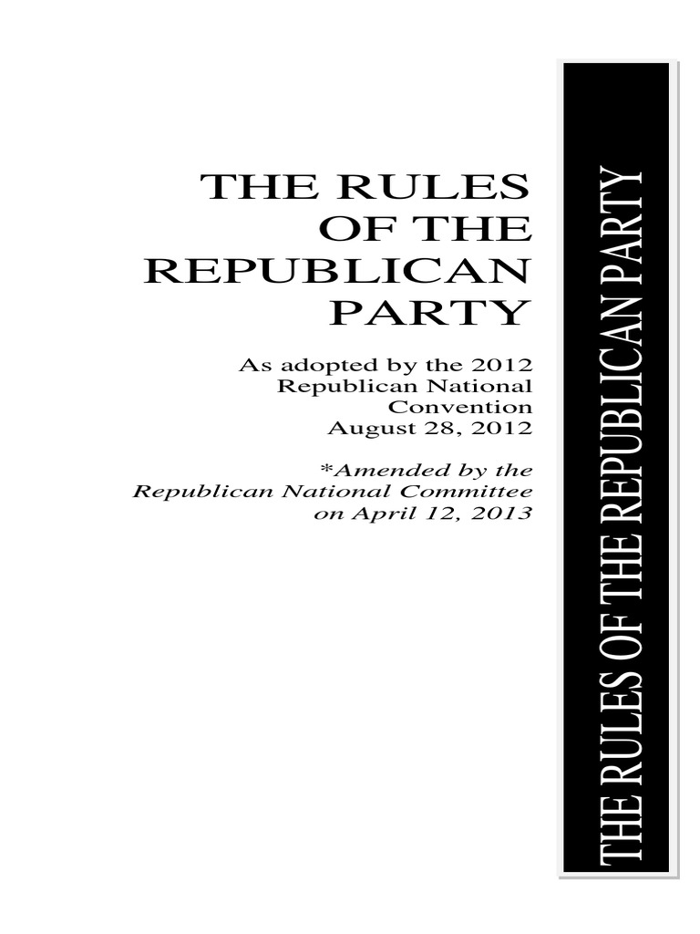 2012 Rules of The Republican Party 2.0 | PDF | Primary Election ...
