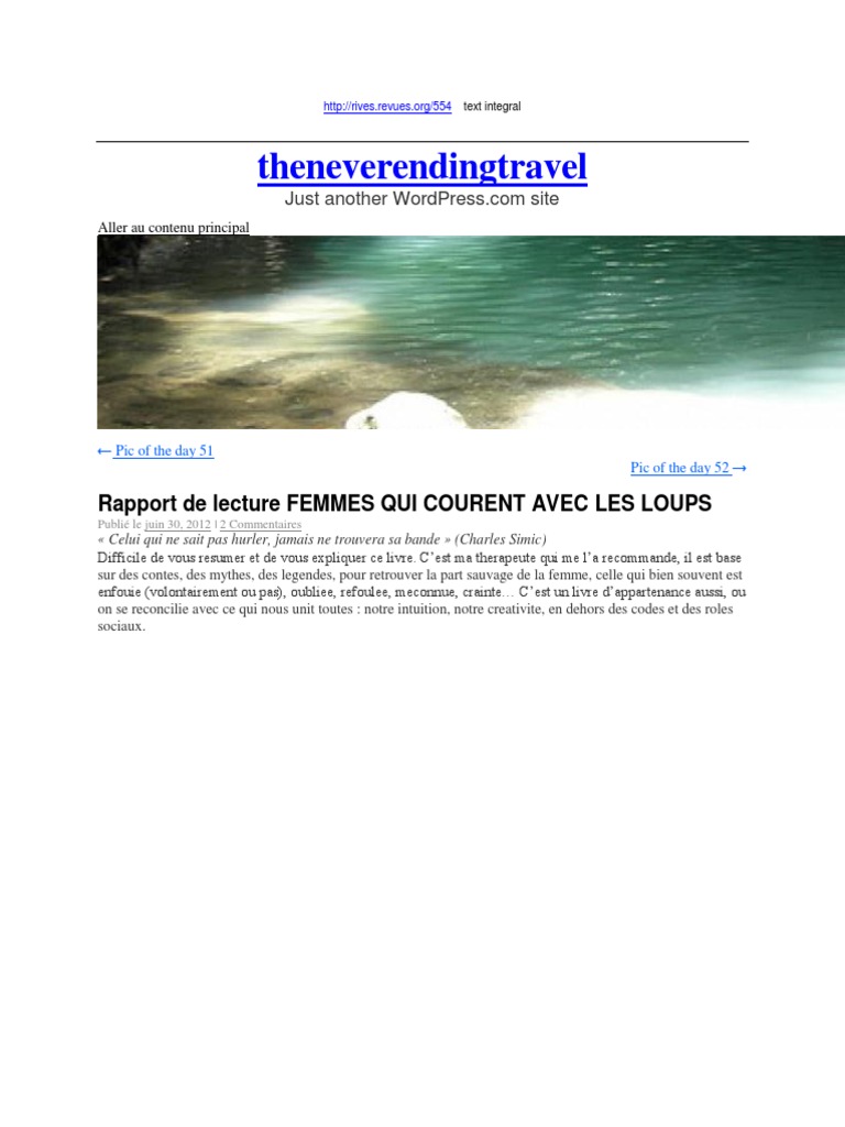 Femmes Qui Courent Avec Les Loups, Extrait PDF Instinct Conscience