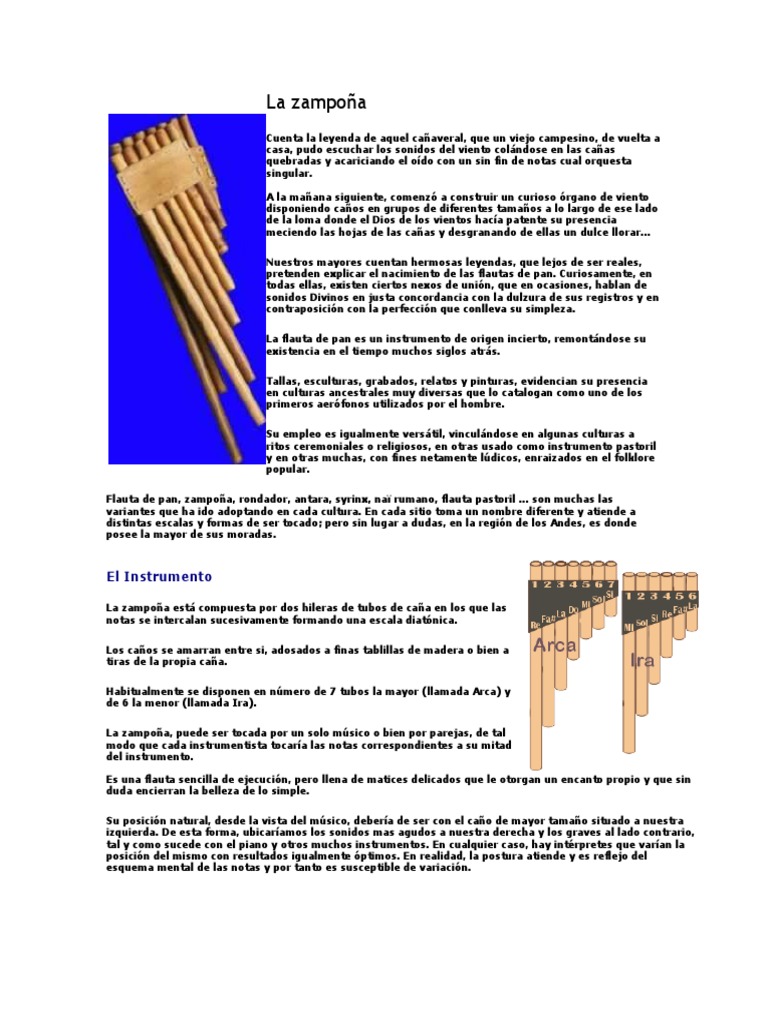 Historia y construcción de la zampoña | PDF | Flauta | Instrumentos ...