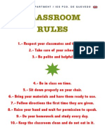 Classroom Rules: English Department / Ies Fco. de Quevedo