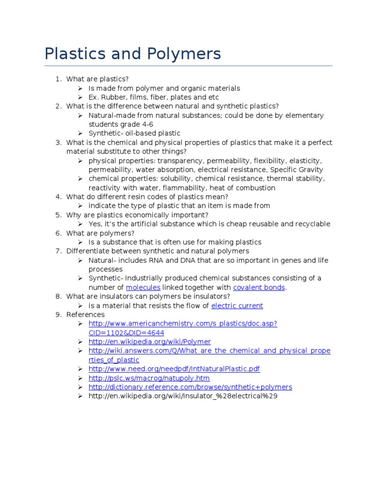 Differences between Plastics and Polymers