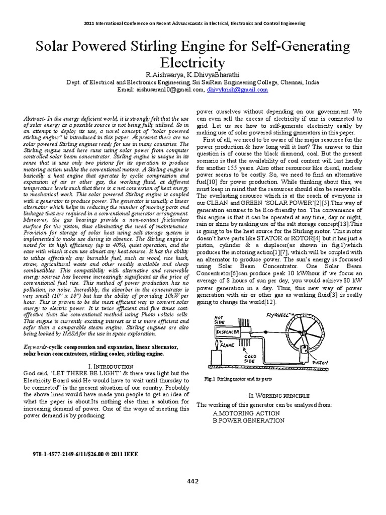 IEEE Solar Stirling Paper Internal Combustion Engine Solar Energy