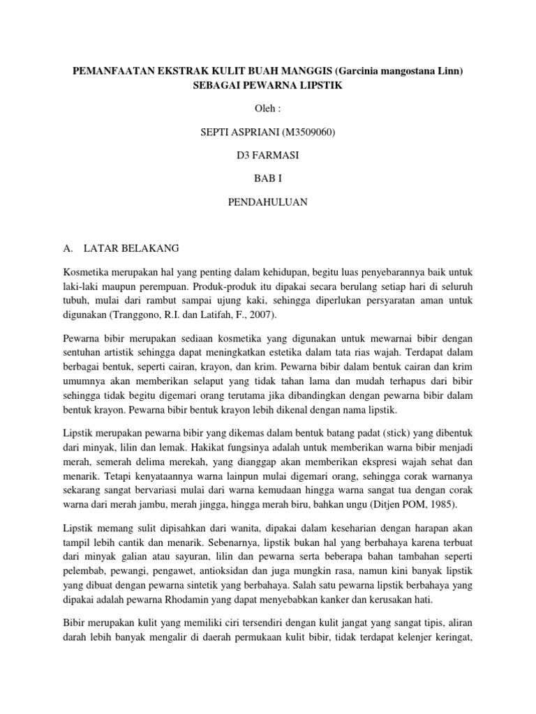 10 Skripsi Kulit Buah Manggis