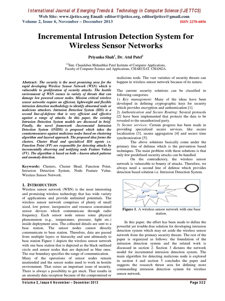 Incremental Intrusion Detection System For Wireless Sensor Networks ...