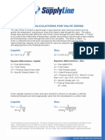 Cv FLOW RATE CALCULATIONS FOR VALVE SIZING